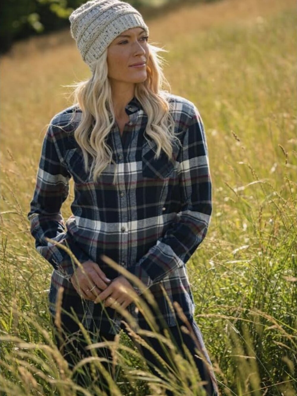 Navy Army Plaid Button Down